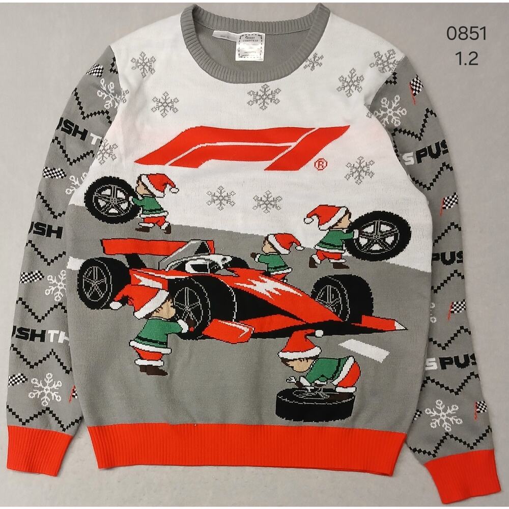 Unbranded (XL) Adults Multicolor Crew Neck Knitted Pullover Ugly Xmas Sweater